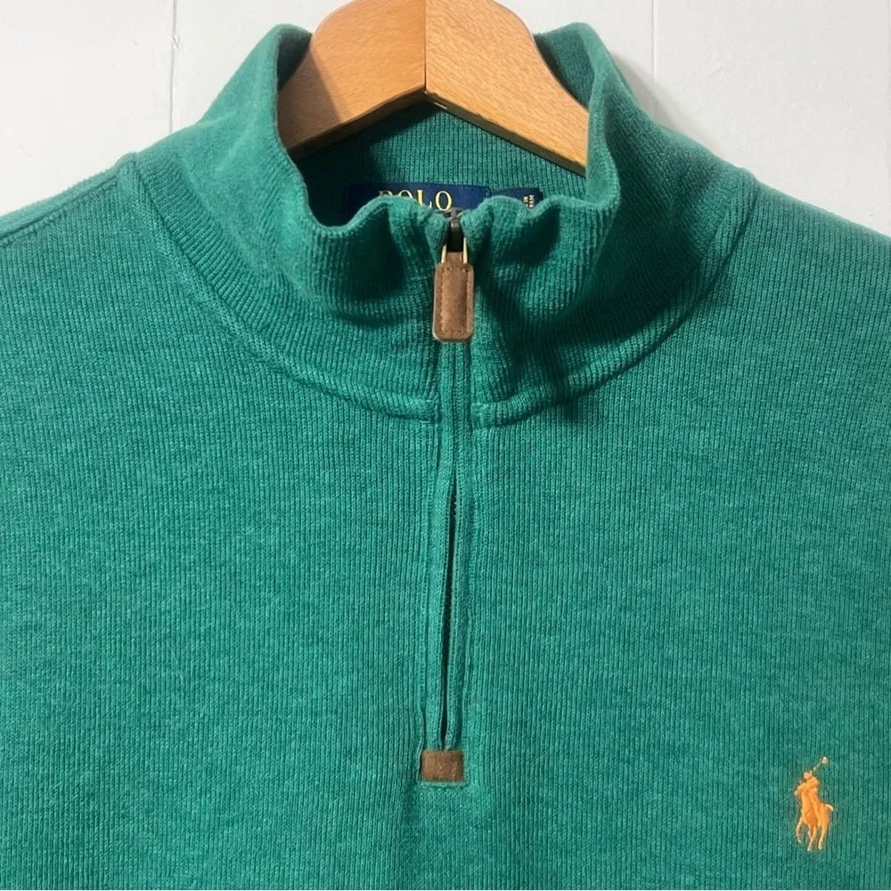 Polo Ralph Lauren French Ribbed Half Zip Sweater Preppy Casual Classic Size XL